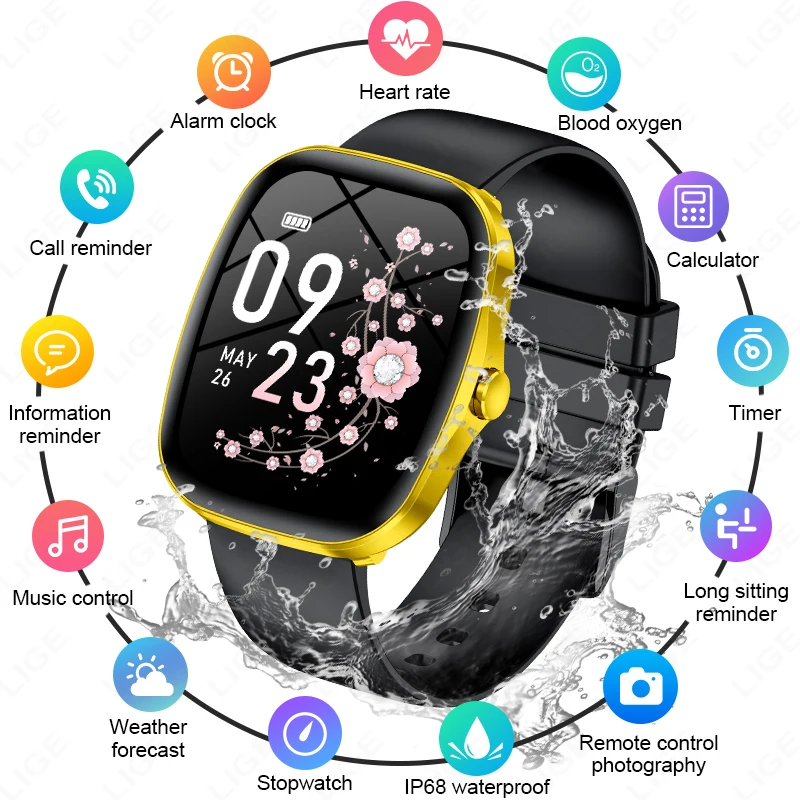 

LIGE Smart Watch Men 1.53”HD Full Touch Screen Heart Rate Bracelet Sport Fitness Tracker Women Smartwatch For Android IOS 2026