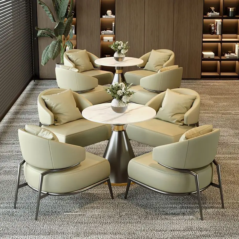 custom.[Colors] Light Luxury Negotiation Table and Chair Set Hotel Sales Office Rest Area Negotiation Reception Small