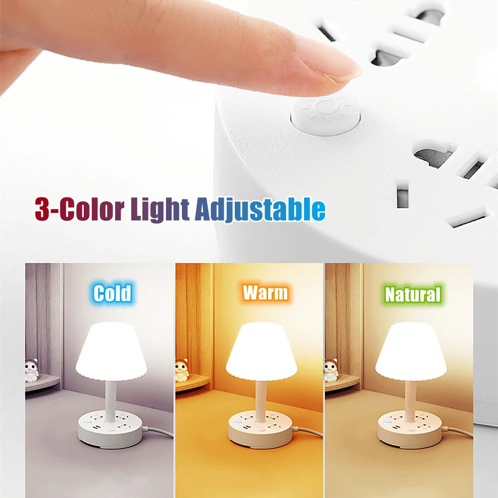 เย็น Warm Natural Light หลอดไฟ LED กลางคืนข้างเตียงนอนสำหรับให้อาหารเด็กทารกโคมไฟตั้งโต๊ะปกป้องดวงตาสำหรับอ่านหนังสือที่เสียบ USB