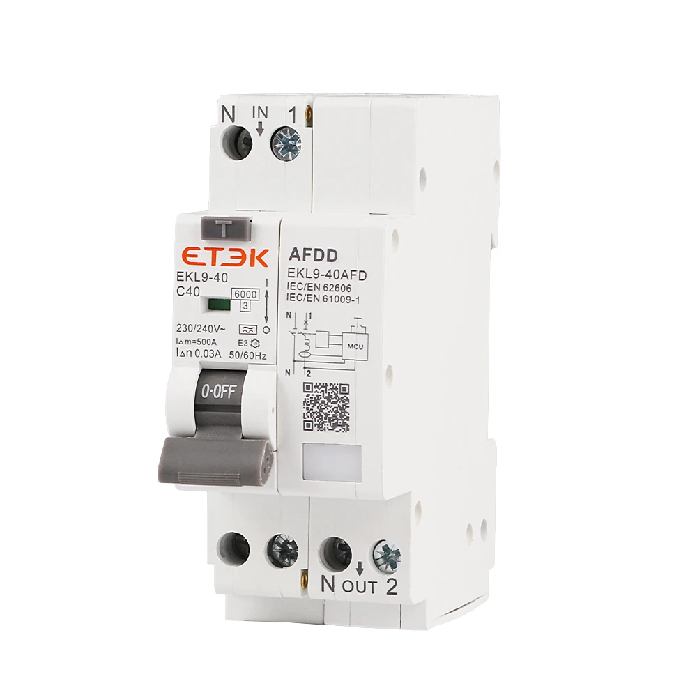 Imagem -03 - Etek-sobrecarga Terra Vazamento Proteção contra Curto-circuito Arc Fault Protector Dispositivo Disjuntor Afdd 2p 30ma 32a 40a Ekl9