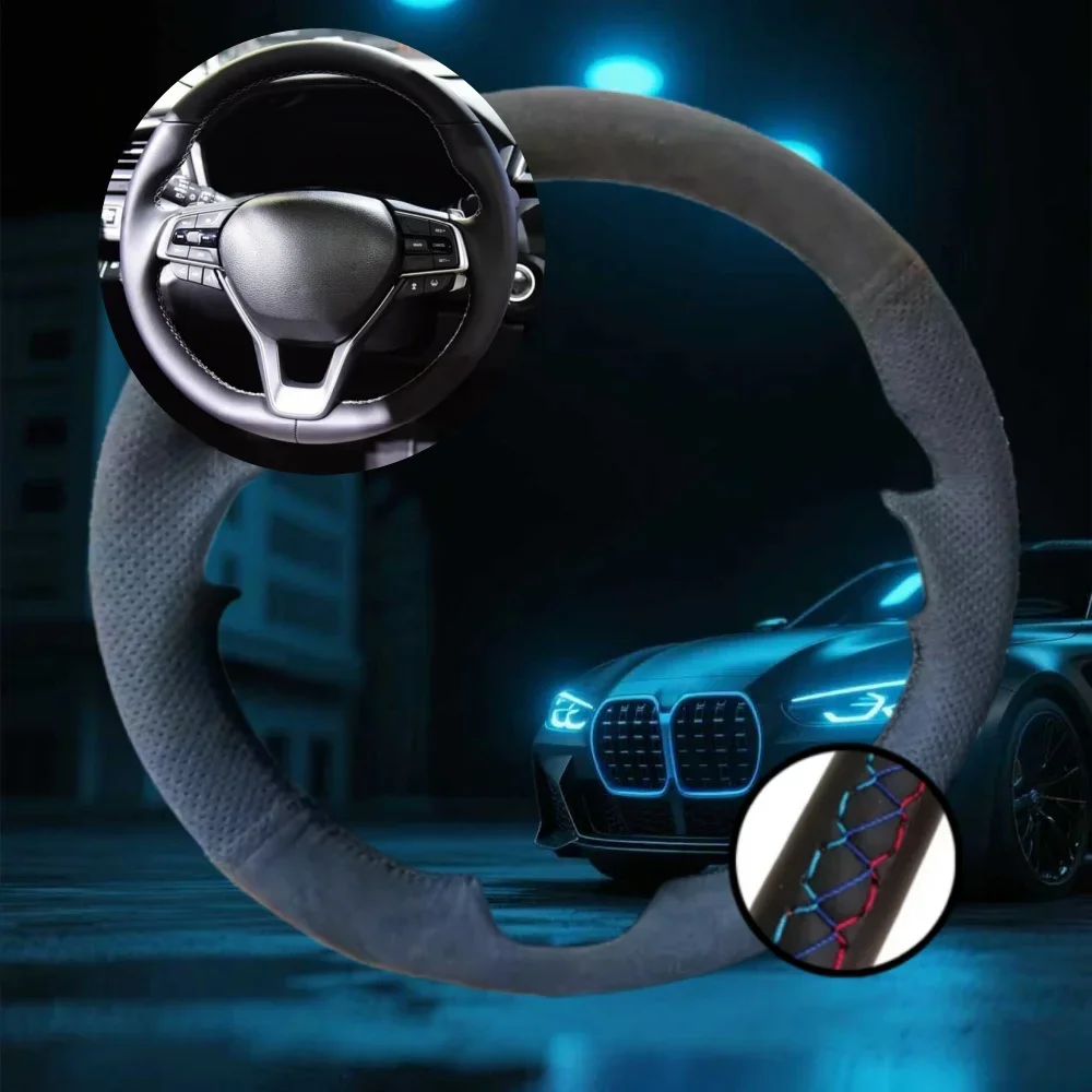 

Customized Car Steering Wheel Cover For Honda Accord 10 2018 2019 2020 Insight 2019 Car Accessories Hand-sewn Steering Wrap