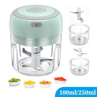 100/250ml Electric Kitchen Food Chopper Mini Garlic Masher crusher USB Portable Meat Grinder Vegetable Chopper for kitchen tools