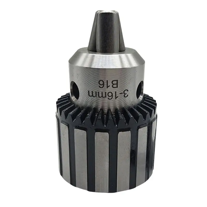HLZS-B18 Steel Shell Taper Drill Chuck Without Thread Spanner 3-16Mm Spanner Chuck Heavy Duty Metal Swivel Clamp Drill Chuck
