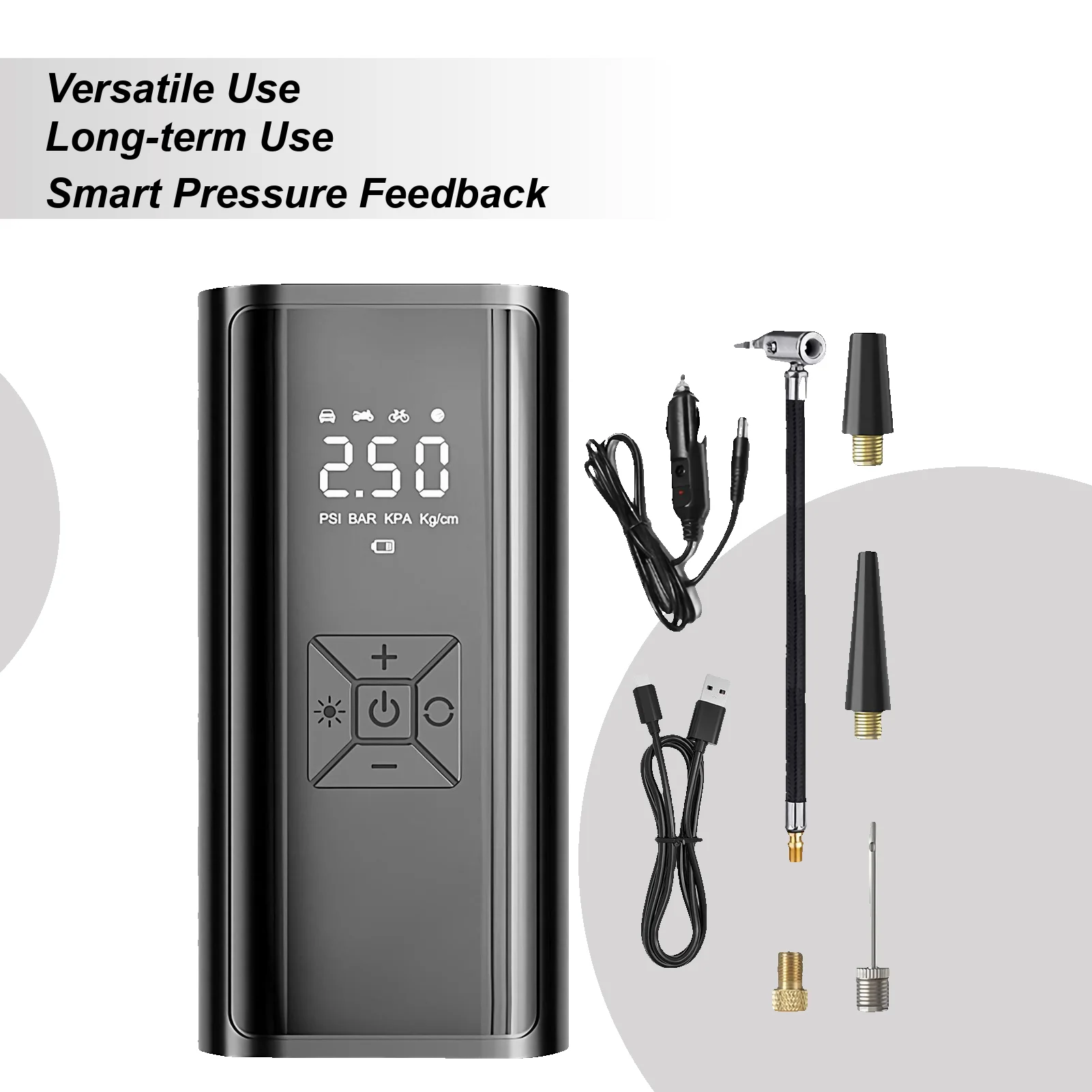 

Air Compressor Smart Portable Air Compressor Cordless Tire Inflator With LED Display For Car Travel Motorcycle Home RV