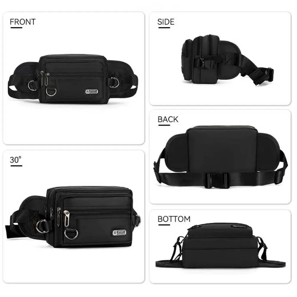 

Японская модная мужская поясная сумка большой емкости, водонепроницаемая легкая мужская нагрудная сумка через плечо, многофункциональная поясная сумка для бизнеса