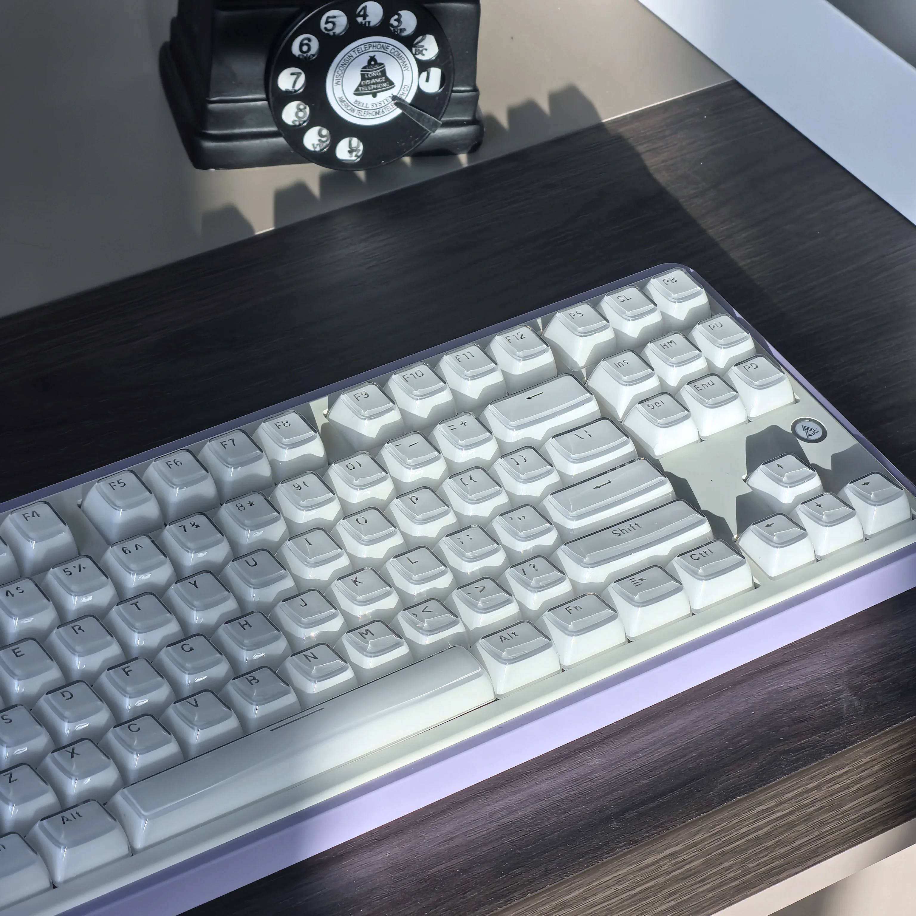 Teclas de gelatina con textura de cristal, teclas de teclado personalizadas translúcidas con carácter Oem, blanco, rosa, azul y morado, 136 teclas