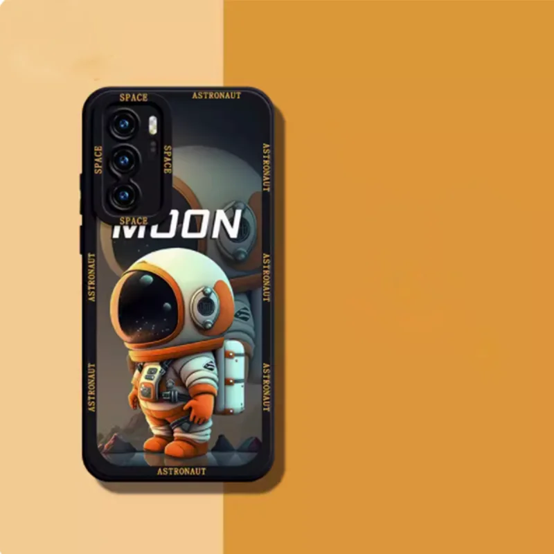 Yl-silicone tampa traseira com design de astronauta, à prova de choque, desenhos animados, para huawei mate50, 40, 30, 20, 50e, 40e, p pro, nova7, 8, 7se