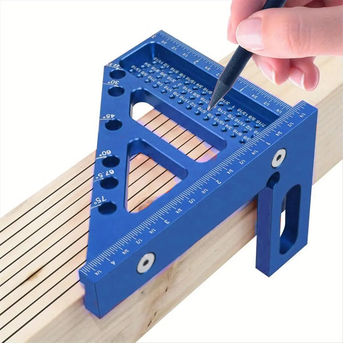 L63A Versatile Aluminum Woodworking Square 90 Degree Protractor Simple Operate for Accurate Angles Measurements