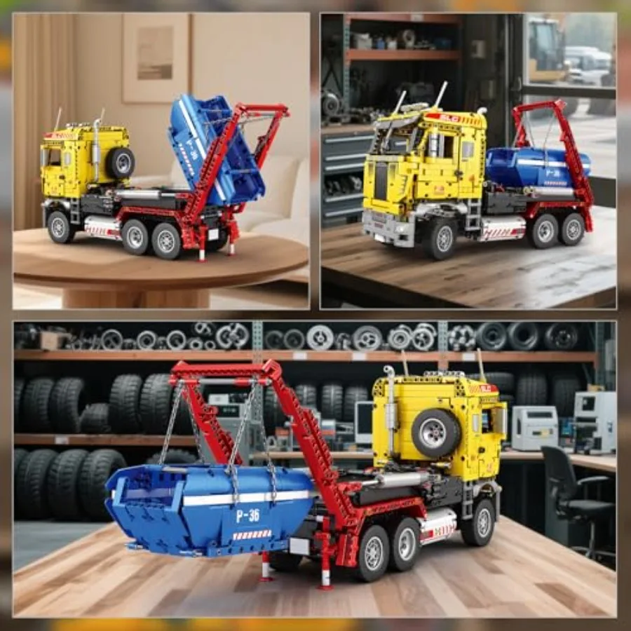Skip Loading Truck Building Blocks Set 22016 RC Dump Truck Model Kit for Adult Remote Control Technic Construction Vehicle Toys