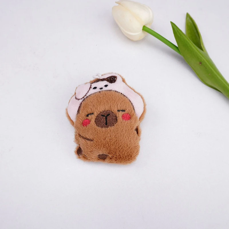 LLavero de peluche de Sanrio chirriantes Capybara, muñeco colgante de felpa, mochila, decoración de coche, regalo para niños