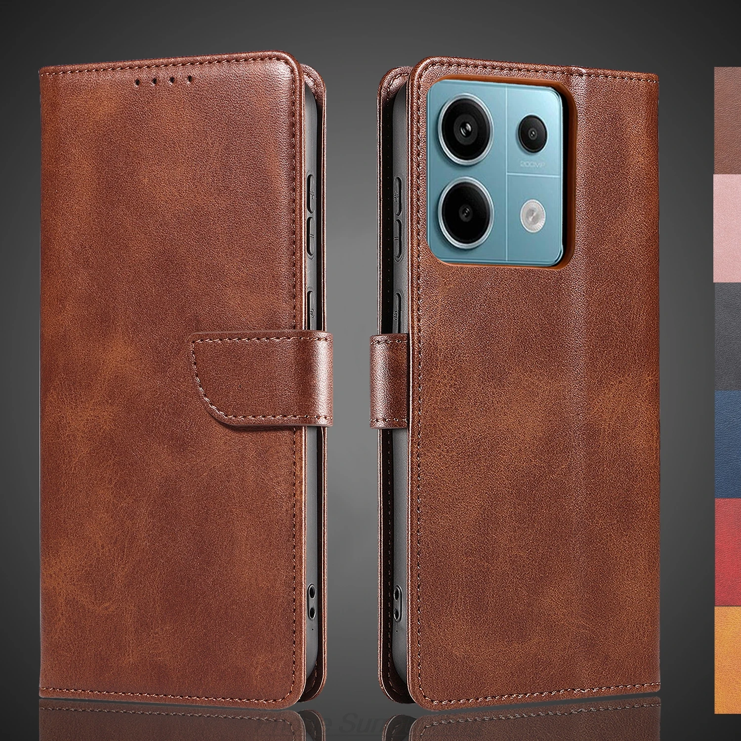 

Wallet Flip Cover Leather Case for Xiaomi Redmi Note 13 Pro 5G / Note13 5G Pu Leather Phone Bags protective Holster Fundas Coque