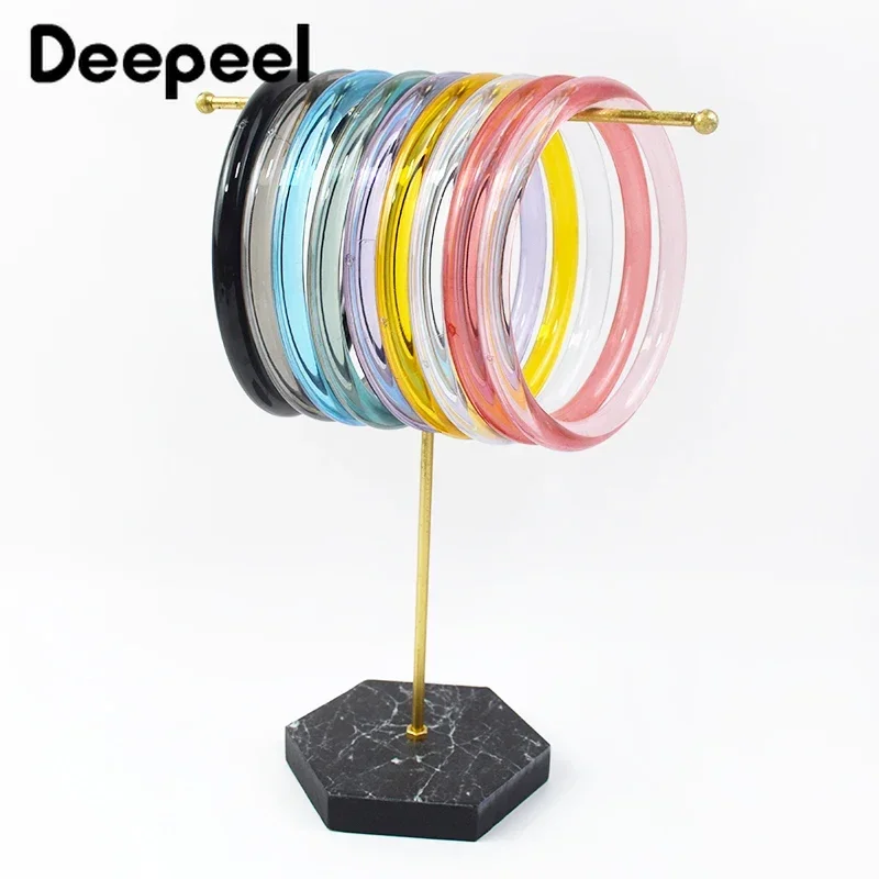 2/4 szt. Deepeel 10cm akrylowy przezroczysty okrągły uchwyt do torby plastikowa torebka uchwyty do torebek opaska z żywicy DIY akcesoria do