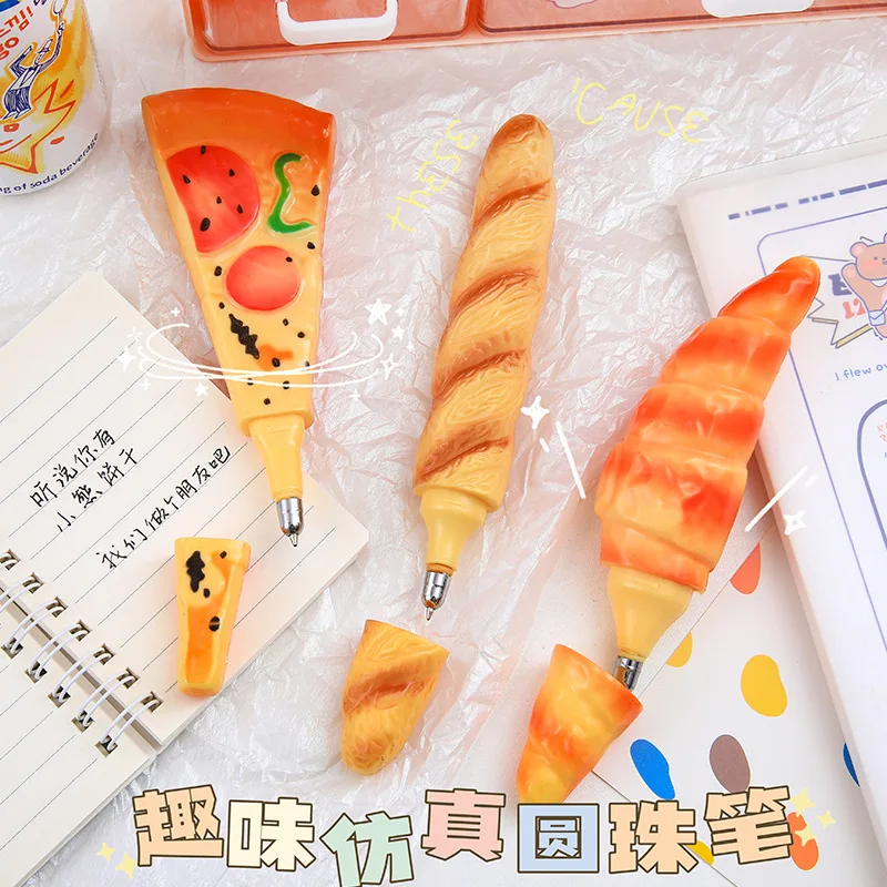 Creative Pizza Ballpoint Pen Garden Croissant Refrigerator Sticker Craft Pen Student Gift Stationery