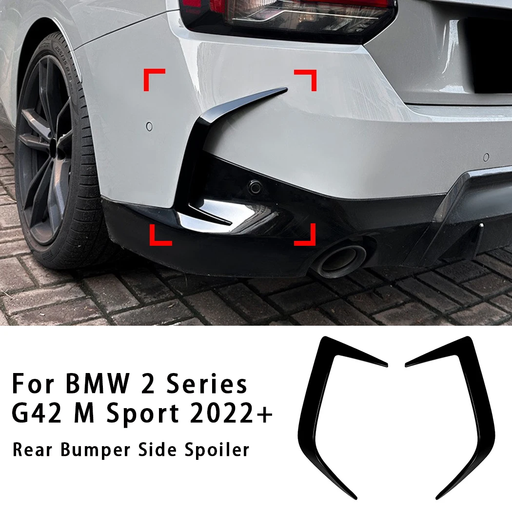 2PCS Car Rear Bumper Lip Splitter Spoiler Body Bumper Protection Auto Accessories For BMW 2 Series G42 M Sport 2022+