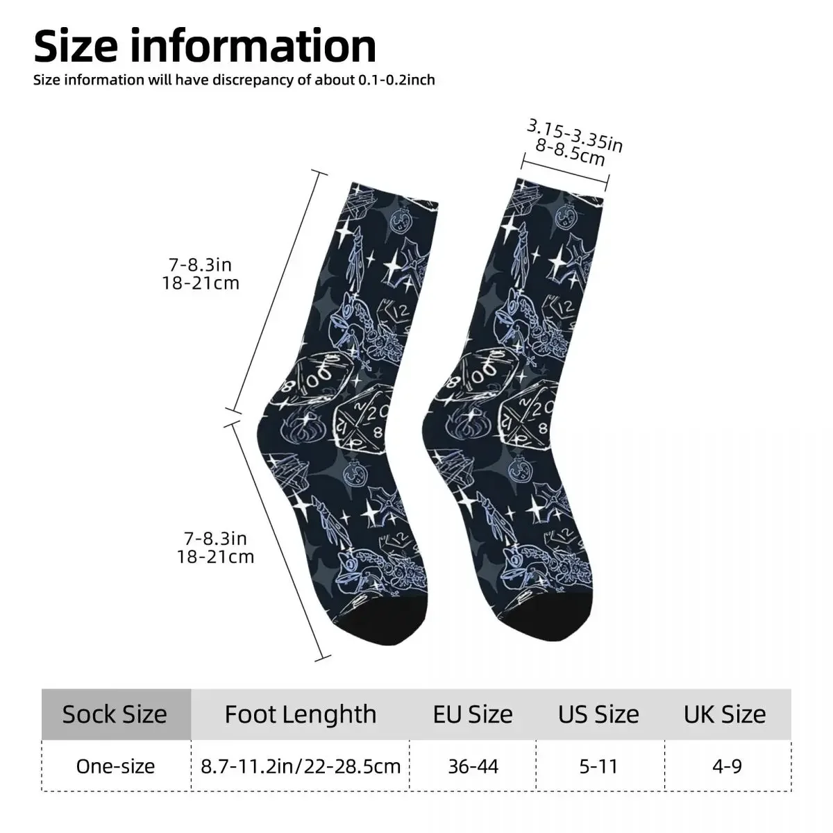 Azure ~ azole D & D Gear pour bébés partout-Chaussettes clpopularité Harajuku, Chaussettes longues toutes saisons, Bas de haute qualité, Accessoires