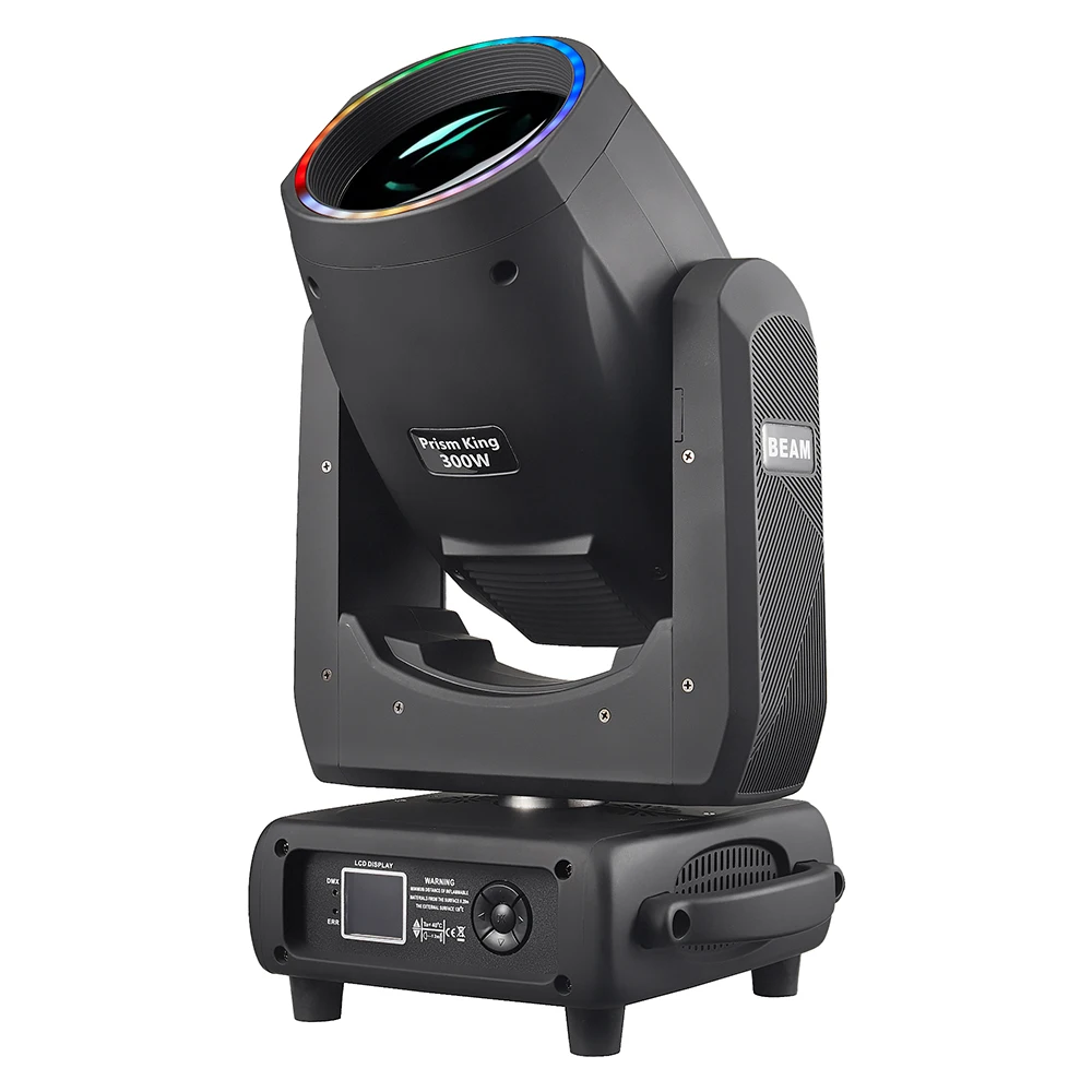 300W Prism King 4 prisms beam with dye pattern effect atomize with RGB 3in1 LED light strip beam pattern dying moving head light
