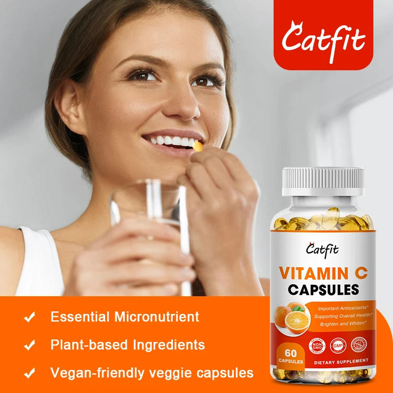 Catfit Vitamin C Capsule Immune System Support & Skin Health & Antioxidant Protection Skin cracking Care Health Food