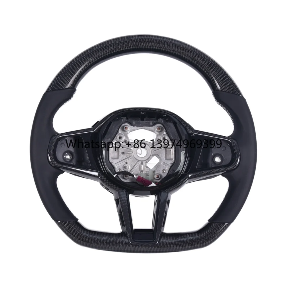 Carbon Fiber Leather Steering Wheel for BMW M2/M3/M4 X3 X5 G87 G80 G82 G20 G21 2020-2024, Sport Performance LCI Design