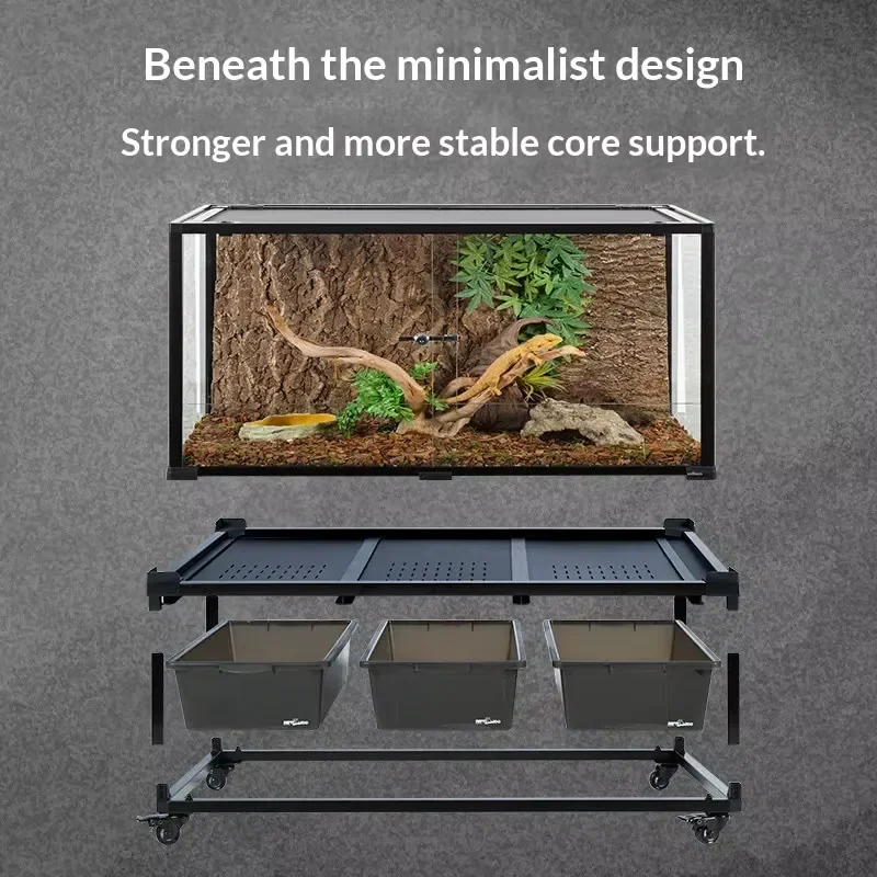 Reptizoo Stackable Reptile Feeding Case for Geckos Lizards Snakes Rectangle Design 2026 New Habitat Enclosure with Shelves