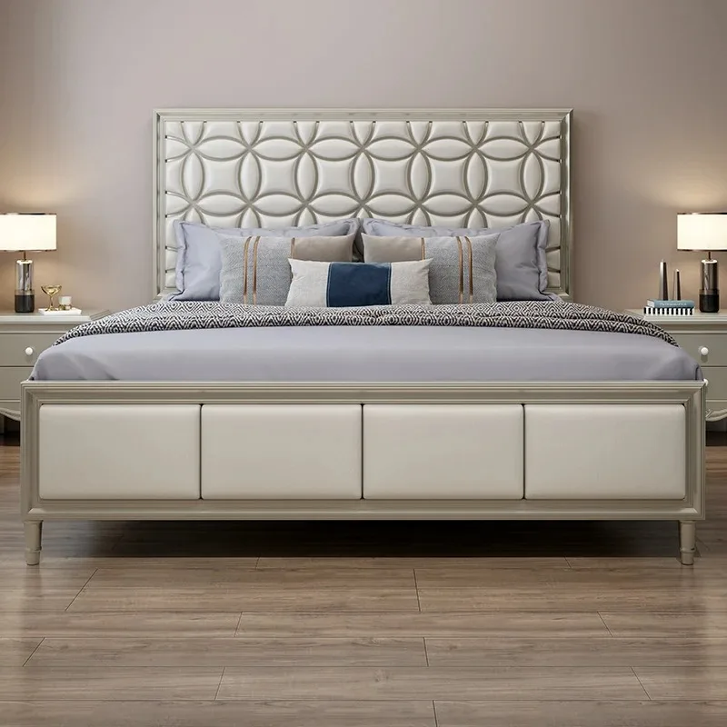 King Size Double Beds American Wood Comferter Loft Storage Double Beds Space Adults Modern Cama Matrimoniales Home Furniture