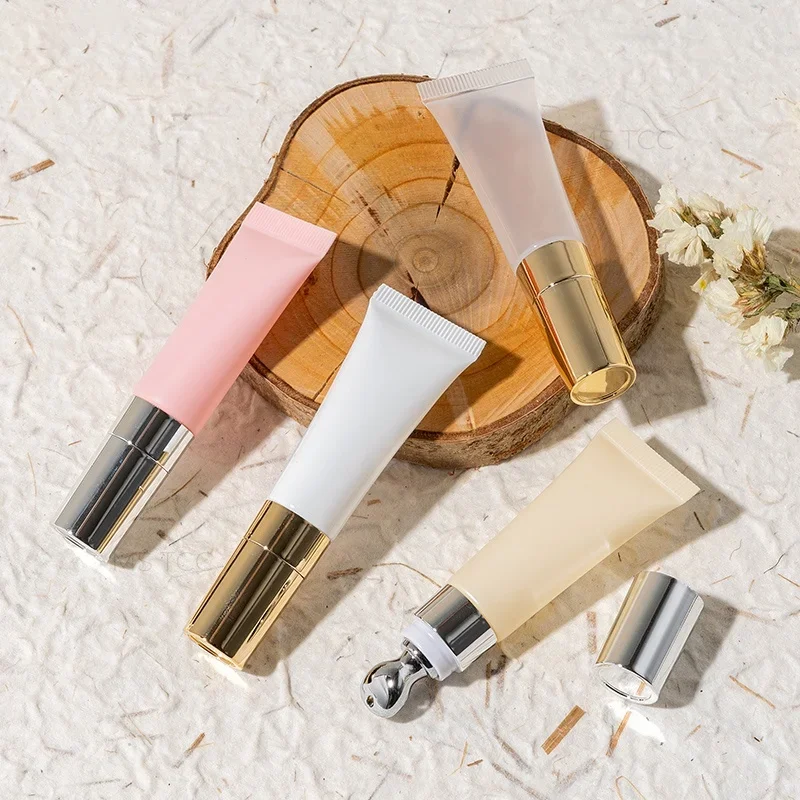 10Pcs 10ml Massage Lid Squeeze Tubes Pink White Clear Yellow Sample Tubes Lip Gloss Eye Cream Plastic Tube Container Wholesales