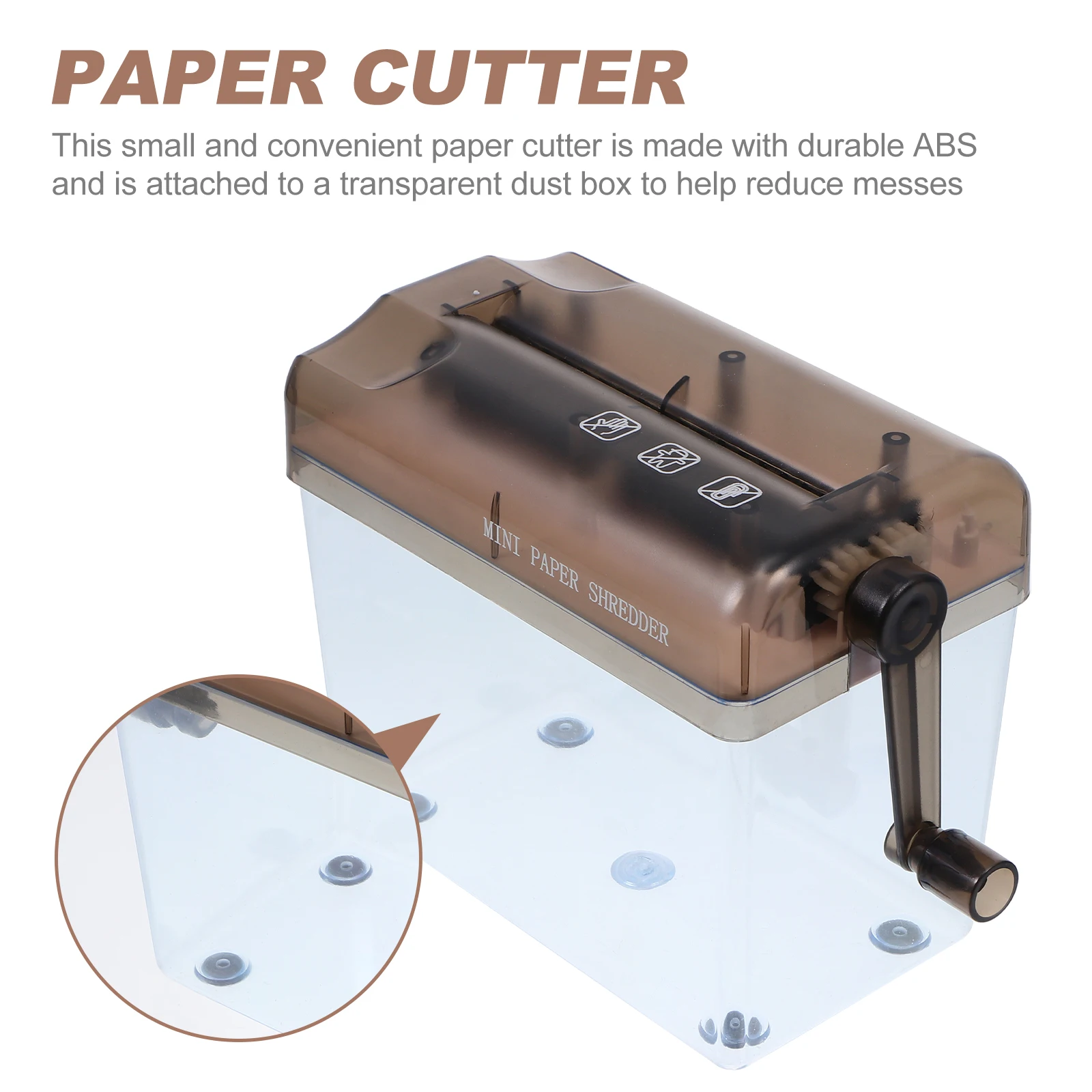 

Hand Crank Paper Shredder ABS Portable Mini Shredder for Home Office A4 Size Manual Document School Family Use Ideal