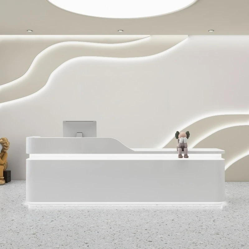 Company Front Reception Desks Simple Lacquered Hotel Reception Reception Durable Desks Retro Office Furniture Et Table ZY40JDT