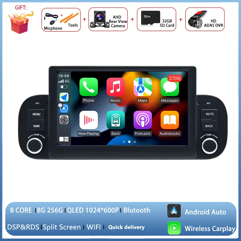 7 ''Voor FIAT Panda 2013 - 2020 Android Auto Radio multimedia Speler GPS Navigatie Draadloze Carplay Intelligente Systemen