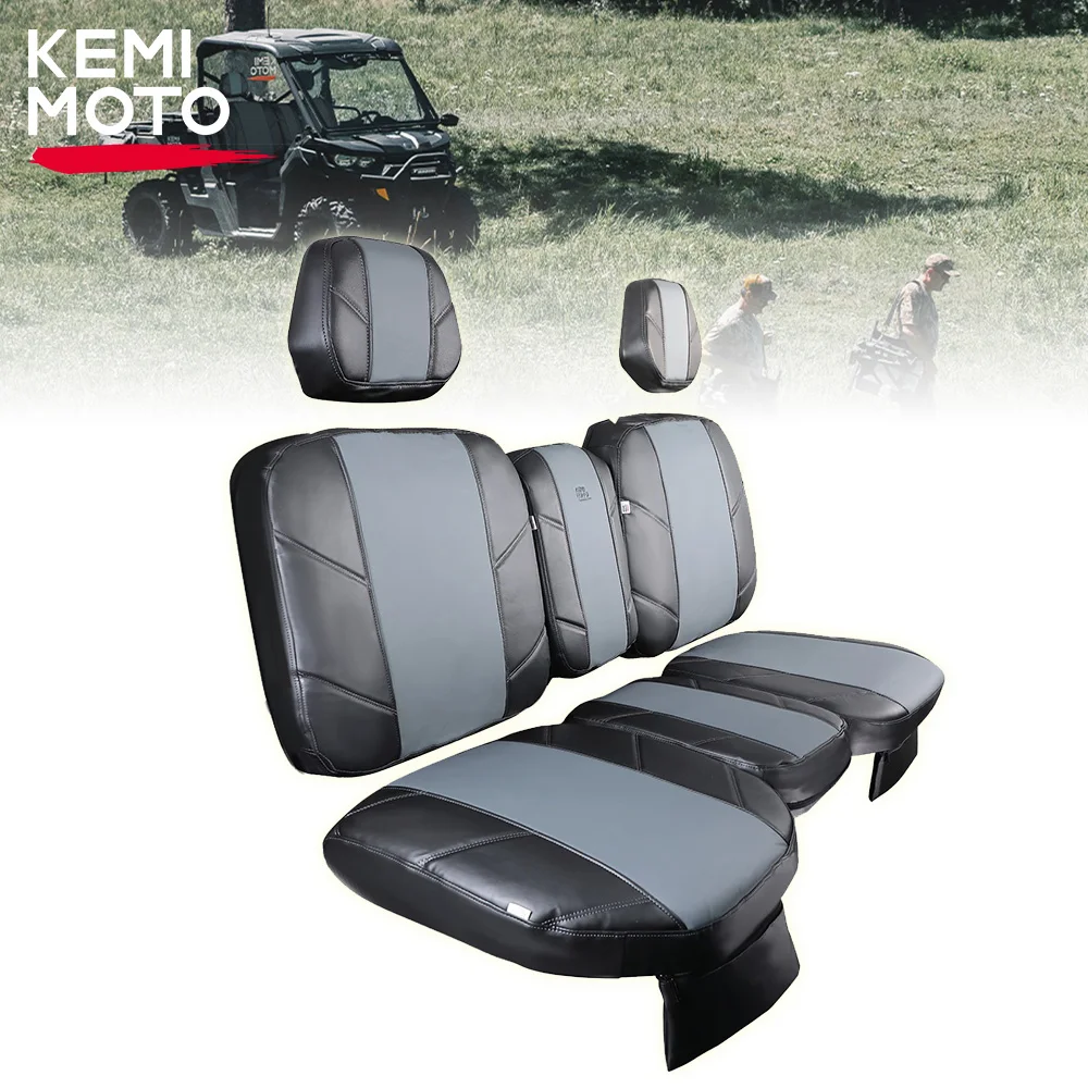 

KEMIMOTO UTV for Can Am Defender HD7 HD9 HD10 PRO 6X6 DPS 2/4 Doors w/Headrest Leather Seat Cushions Covers