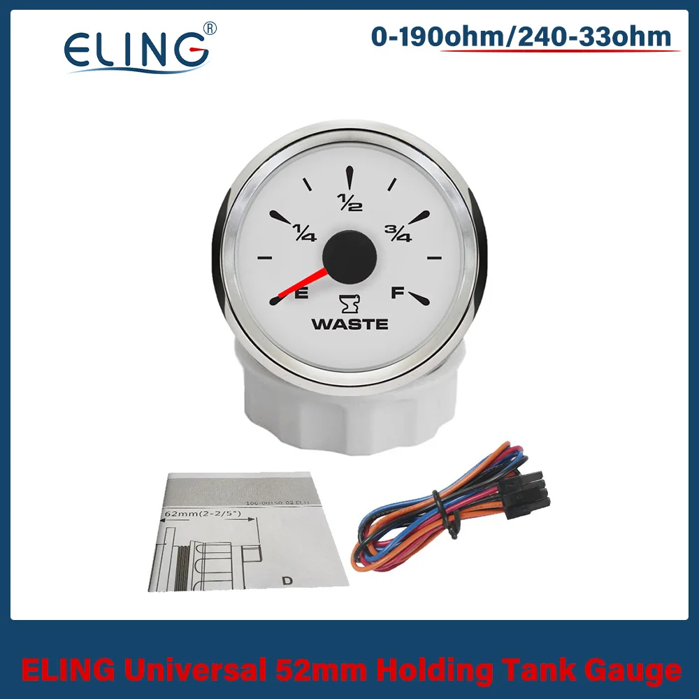 

ELING 52 мм удерживающий датчик уровня в баке, сигнал 0-190 Ом 240-33 Ом 12 В 24 В для автофургона с 8-цветной подсветкой