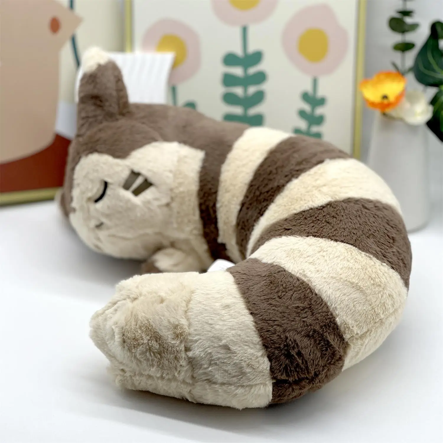 Furret Plush Comfortable Neck Pillow Cute Three-dimensional Shape High-quality Plush Halloween Christmas Gift