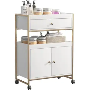 Mobile Beauty Cart with Lockable Wheels: Storage Drawers for Hair, Makeup, Spa, Massage, Lash, Tattoo, Pedicure Tools