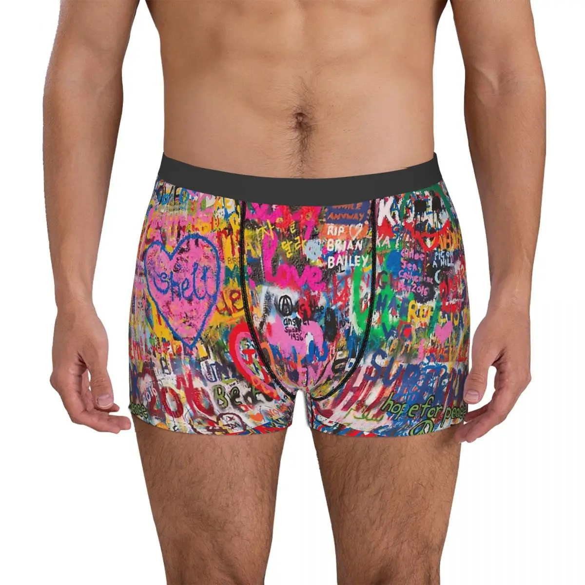 Banksy Graffiti Underpants Breathbale Panties Man Underwear Print Shorts Boxer Briefs