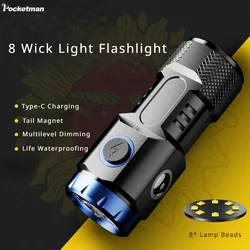 Portable Flashlight Rechargeable Long-Range Outdoor Long-Lasting Super Bright White Laser LED Long Range High Power Flashlight