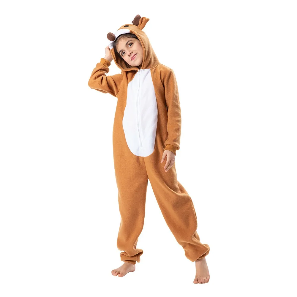 New Christmas Children\'s Reindeer Jumpsuit Pajamas Christmas Shopping Mall Event Atmosphere Reindeer Animal Costume