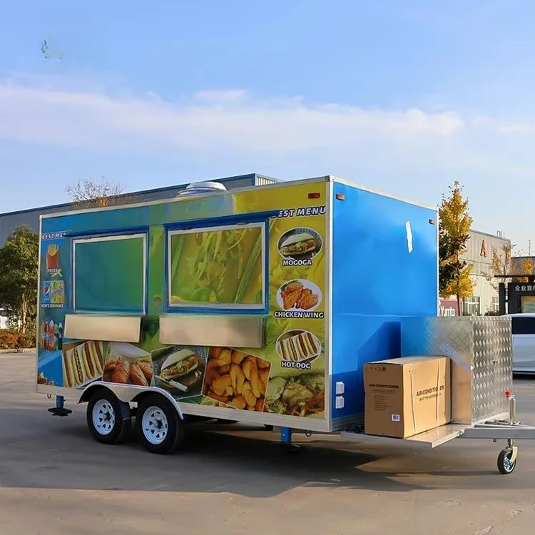 13Ft Food Trailer Street Commercial Hot Dog Fries Trailer