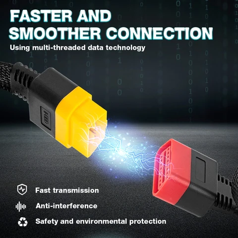 10 шт./лот OBDII 16Pin Удлинительный Кабель автомобильные автомобили OBD2 штекер-гнездо удлинитель Универсальный OBD Автомобильный Диагностический Кабель