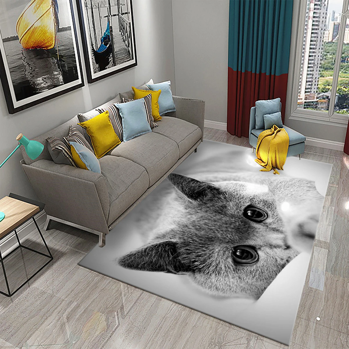 3D Lovely Cat Carpet Rug for Living Room Bedroom Sofa Doormat Decoration Kids Play Non-slip Floor Mat Bathroom Non-slip Carpet