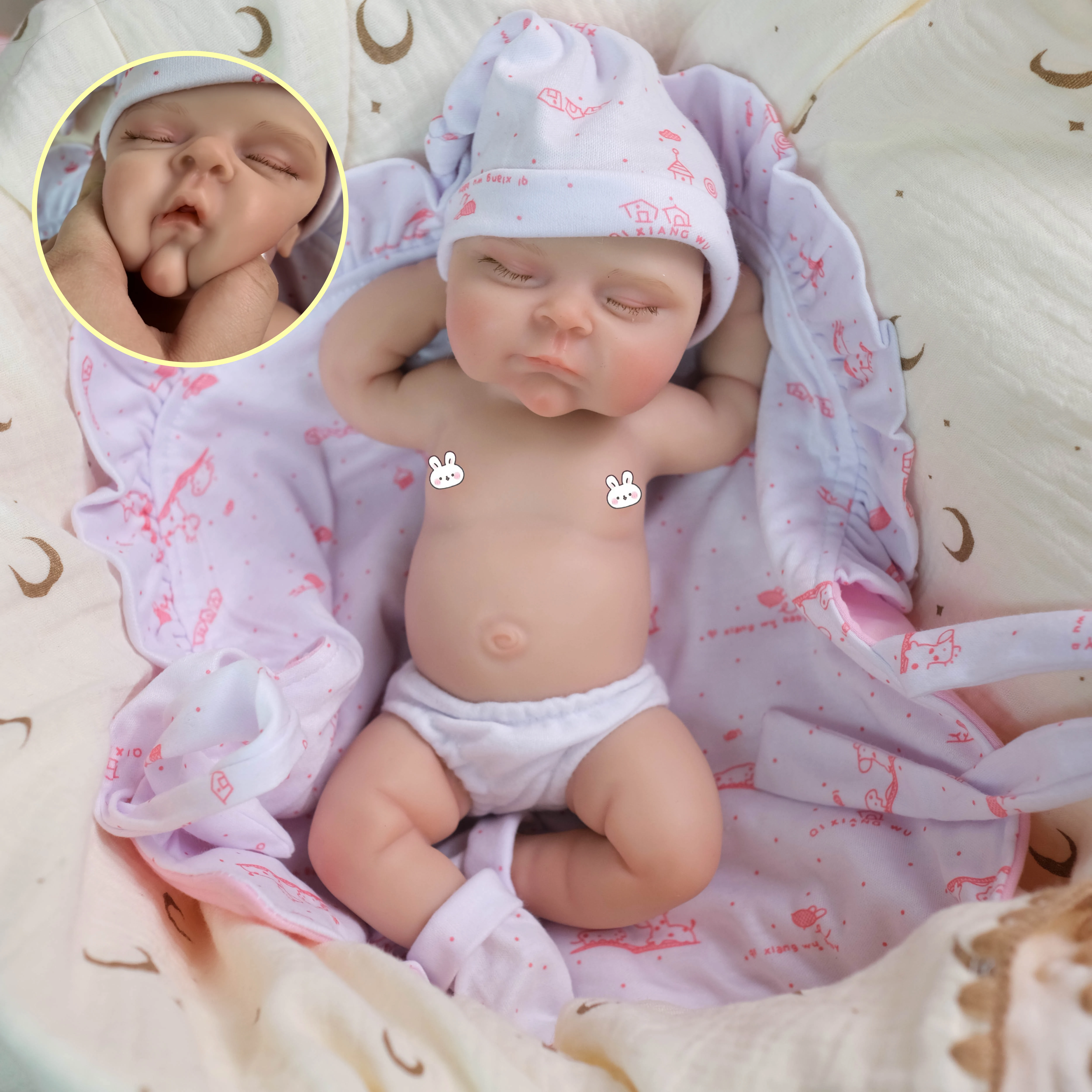 

NPK 12''High Quantity Solid Super Soft Elastic Silicone Bebe Reborn Peaches with Girl Body Very Lifelike Collectible Art Doll