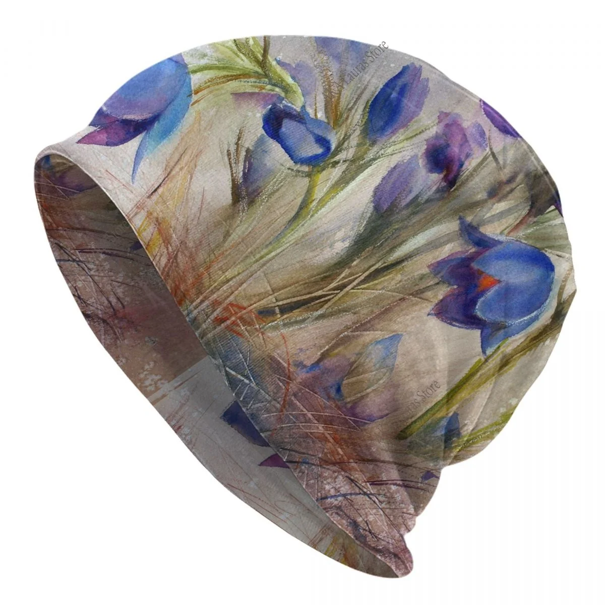 Irises 2 Van Gogh Men Women Beanies Windproof Ski Cap Double Layer Fabric Bonnet Hat