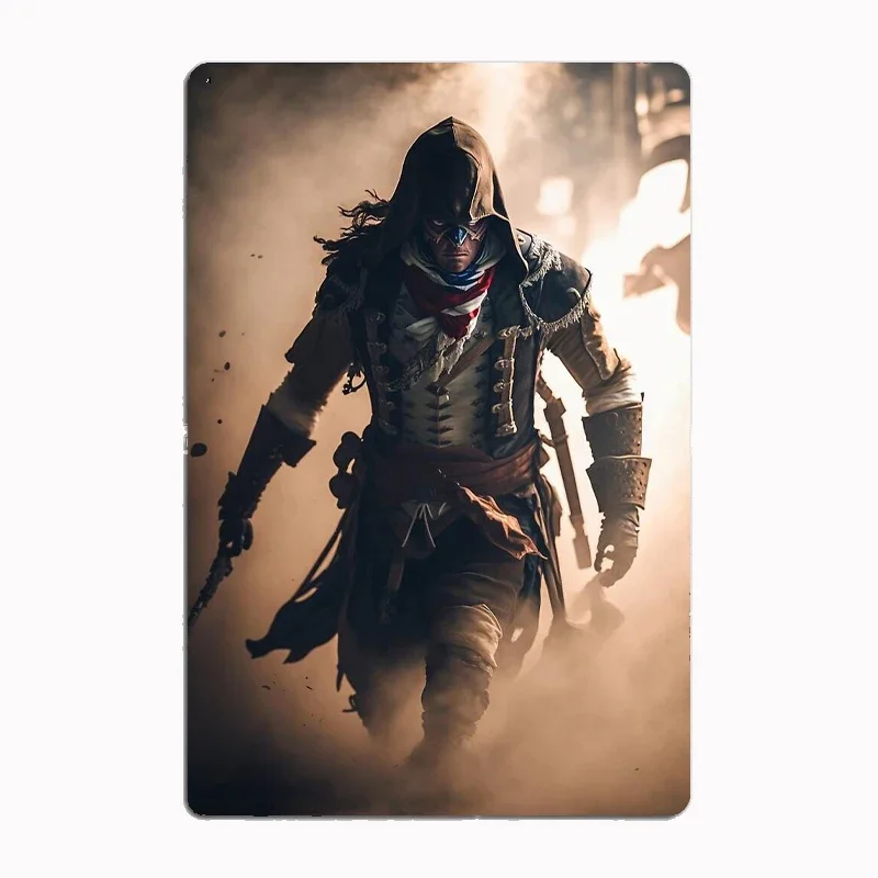 ASSASINS CREED FANART Metal Plaque Vintage Bar Tin Sign Wall Decoration for Men's Cave Wall Decoration Plaques Home Decor