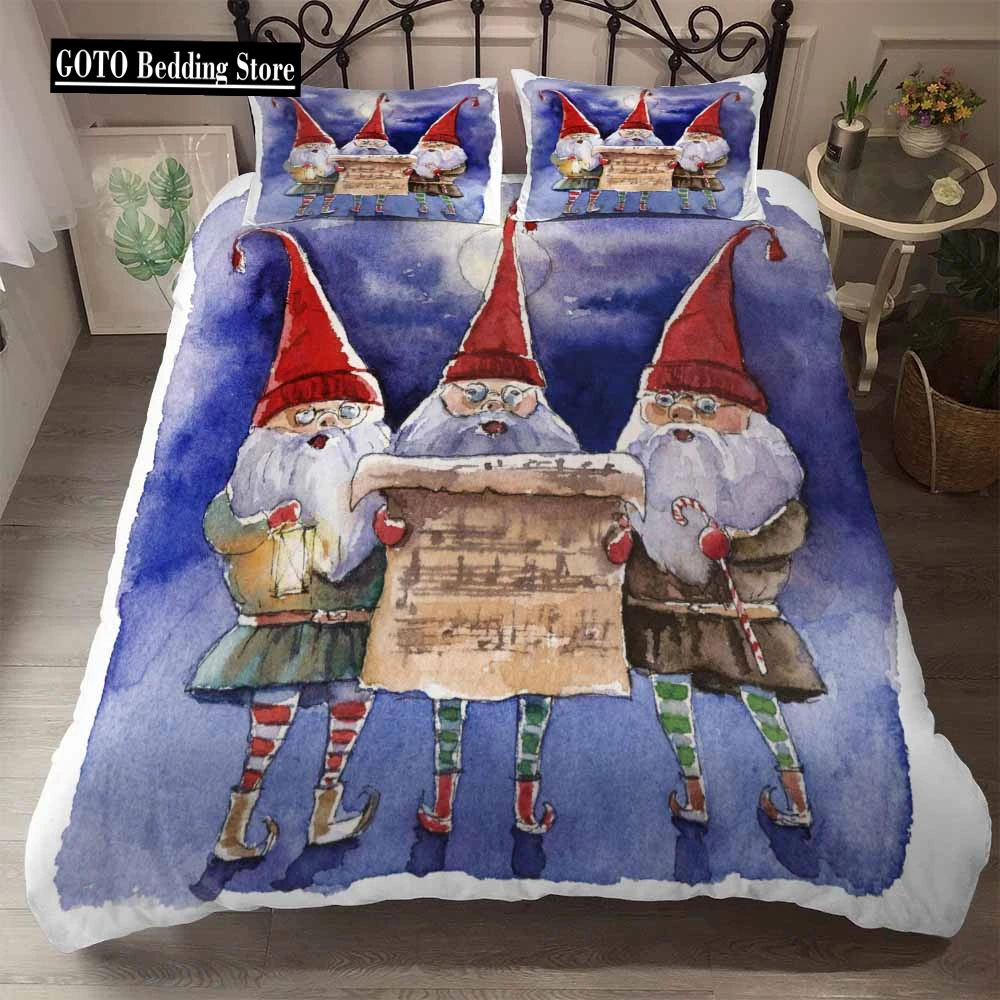 

Bedclothes Christmas Anime Duvet Cover Sets Comforter Bedding Sets Santa Claus King Size Bedding Set Twin Full Queen Bed Linens