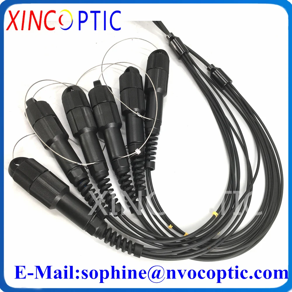 12C Armored PDLC Fiber Connector,12Fiber 50M SM G657A LSZH/TPU Black 3Pcs PDLC(12Core) to12C PDLC Armored Fiber Optic Patch Cord