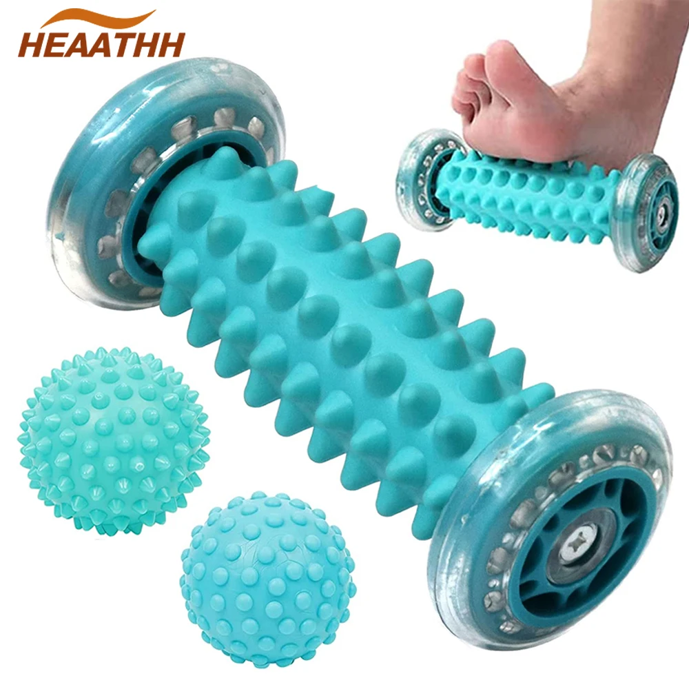 

Foot Massage Roller and Spiky Ball Set Manual Foot Massager for Plantar Fasciitis,Heel & Foot Arch Pain,Trigger Point Therapy