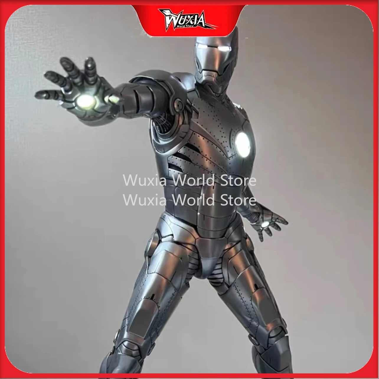 

New 60cm Iron Man Mark2 Figure Marvel Anime Figures Collection Model Light-up GK Desktop Ornament Decorations Best Gift for Boys