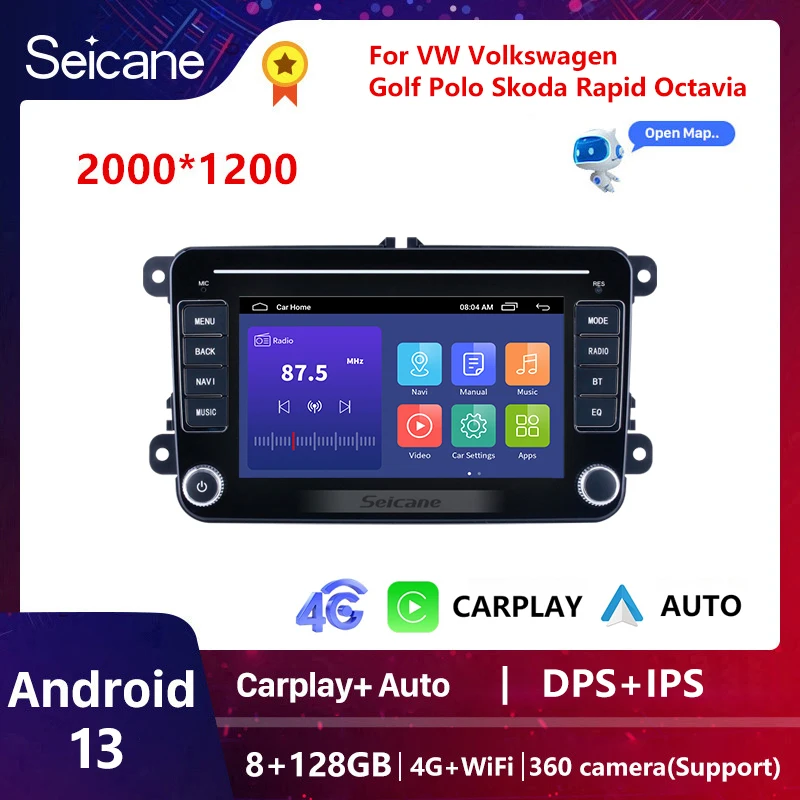 

Seicane Android 13 For VW Volkswagen Golf Polo Skoda Rapid Octavia Radio Tiguan Passat b7 Jetta 2 Din Carplay Auto GPS Radio128G