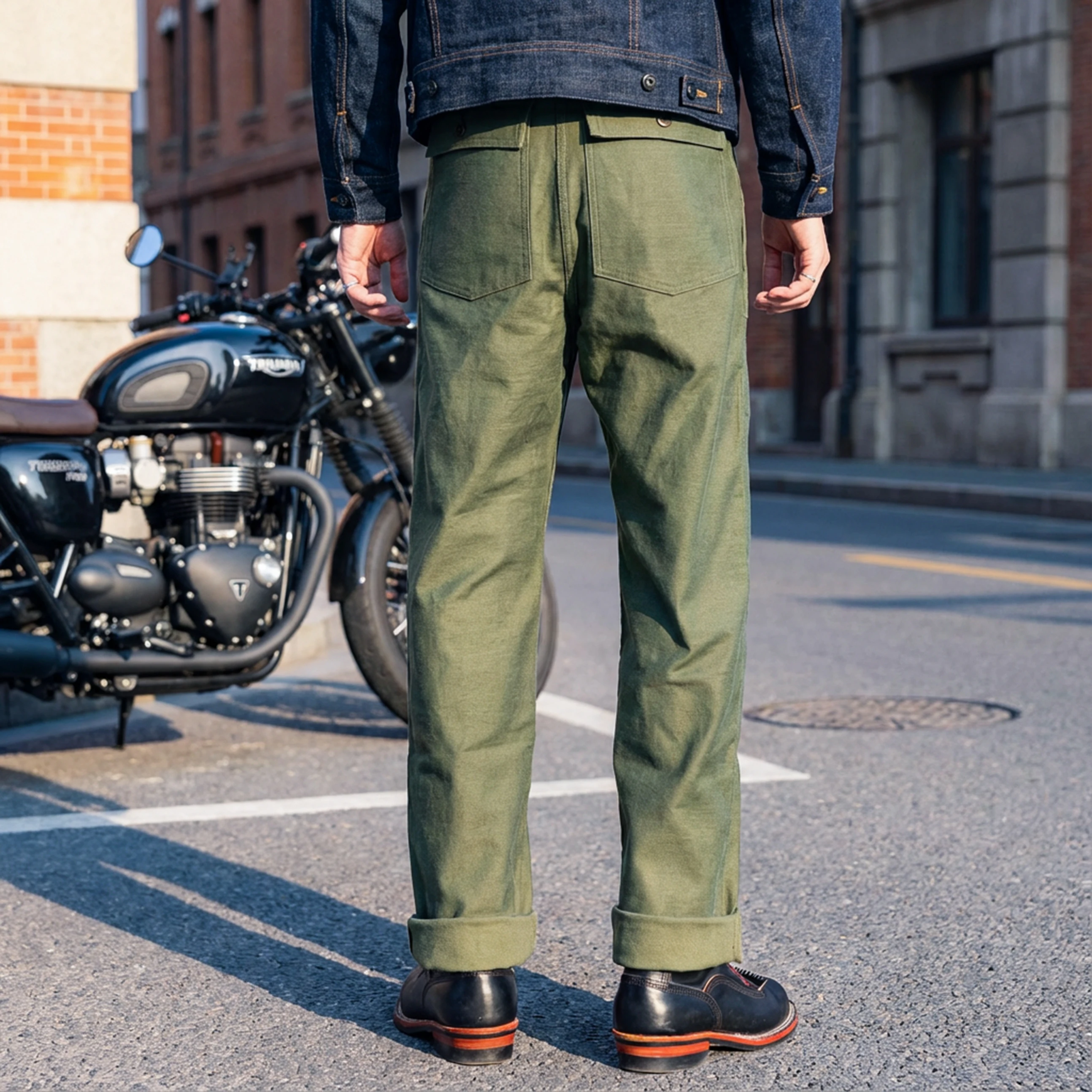 TL-0005B Red Tornado 15 Oz US Military Style Cargo Pants for Men  Cotton Vintage OG107 Slim Fit Casual Trousers