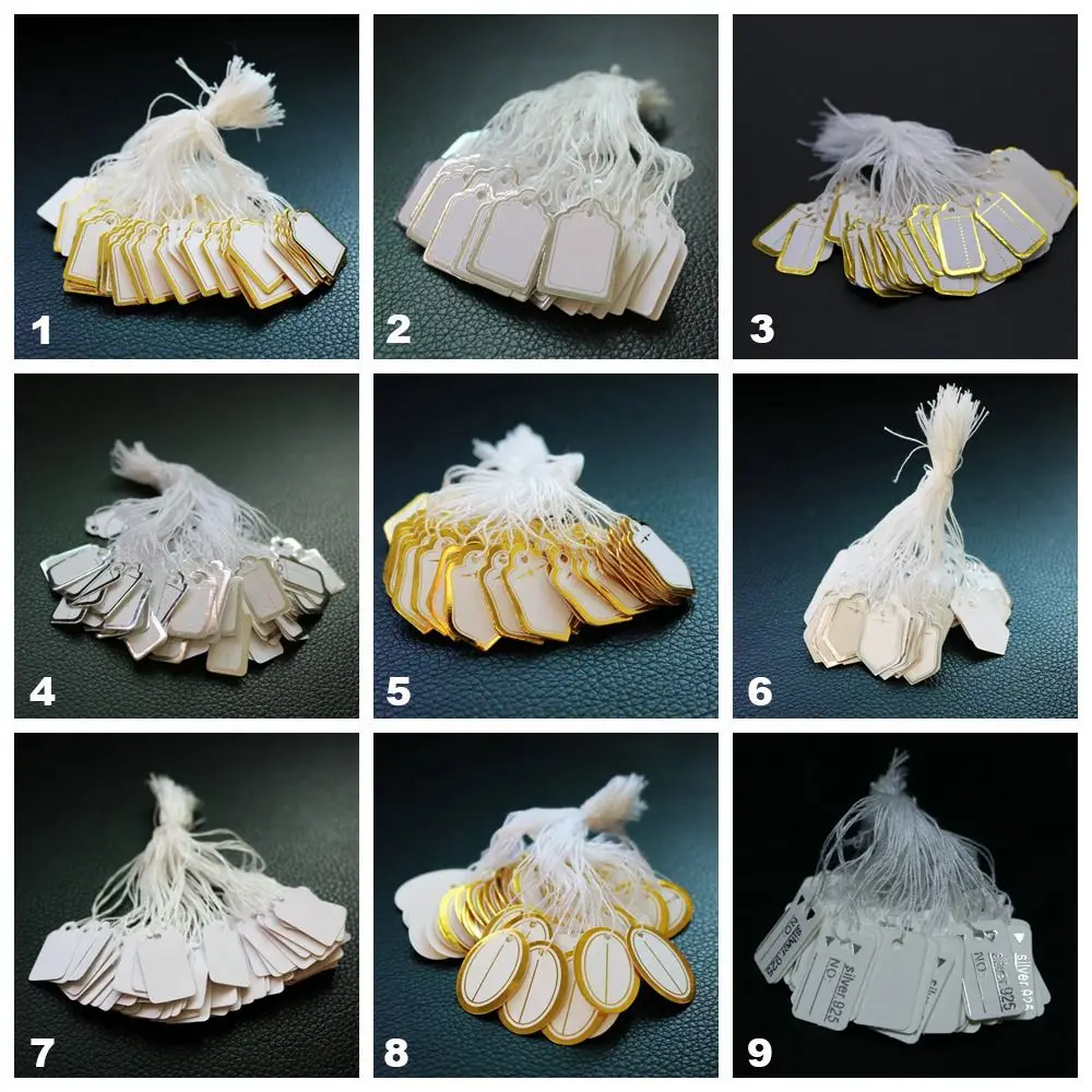 علامات المجوهرات بحافة ذهبية وفضية ، أداة عرض ، ملصقات أسعار ، مستلزمات البيع بالتجزئة ، علامات تعليق ، إكسسوارات ، من من من من من من من من من من