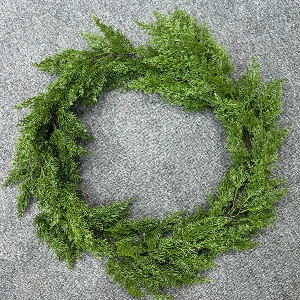 European Style Simulation Pine Needle Garland Xmas Home Decoration Plastic Vine For Indoor Wall Door Frame Party Setup