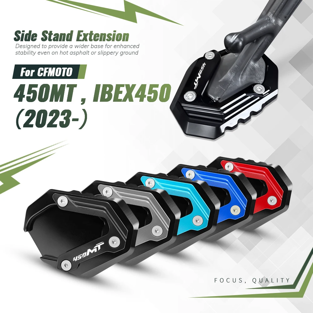 Extensión de soporte lateral para motocicleta, extensión de Base de soporte de gran tamaño para CFMOTO 450MT 450 MT IBEX450 IBEX 450 2023 2024 2025-
